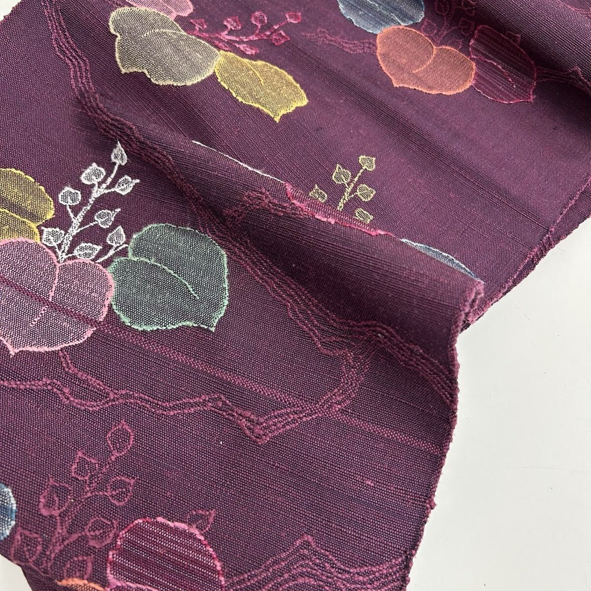 名古屋帯 正絹 上品な織出し 紬の八寸 着物 F-760拍卖