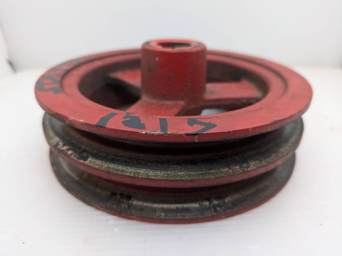 No.1215●2連プーリー●Bベルト●軸径Φ20mm●鍵幅7mm●外径Φ150mm●全体厚み60mm●ヤンマー除雪機●YSRA90S●インペラ部分拍卖