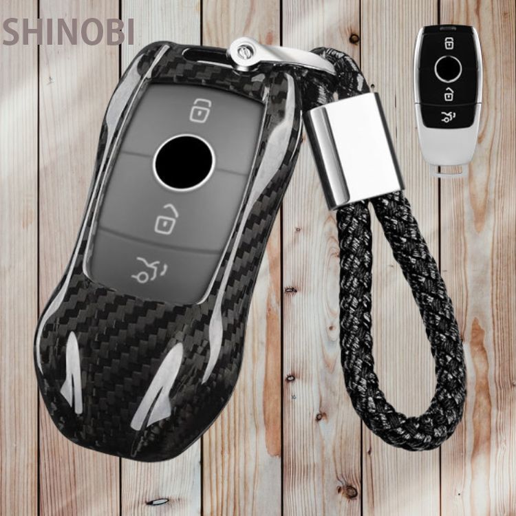 メルセデスベンツ リアルカーボンファイバー製 スマートキーケース キーカバー ブラック拍卖