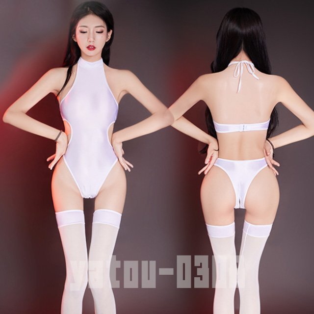 H700A コスプレウェア ホルターネック オープンクロッチ ハイレグレオタード ストッキング レースクイーン セクシーランジェリー拍卖