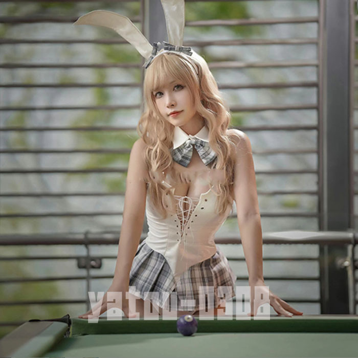 H966 コスプレウェア 光沢 フェイクレザー 編上げ ベビードール ウサギ耳 バニーガール コスチューム ナイトウエア拍卖