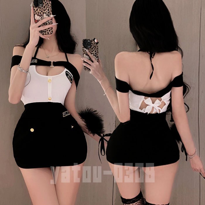 K281 コスプレウェア 悩殺 POLICE ミニスカート ワンピース 婦警 ベビードール セクシーランジェリー ナイトウェア拍卖