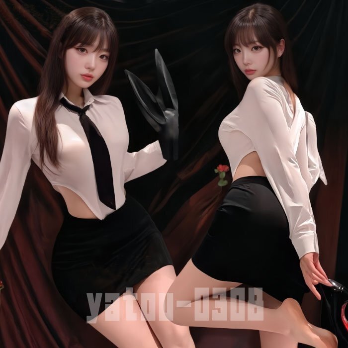 K213 コスプレウェア オープンクロッチ ハイレグレオタード ミニスカート 女教師 秘書 セクシーランジェリー ナイトウェア拍卖