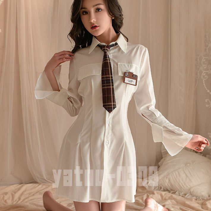 H776 コスプレウェア 誘惑 学生服 ワンピース ネクタイ ネームプレート ミニスカート セクシーランジェリー ナイトウェア 拍卖