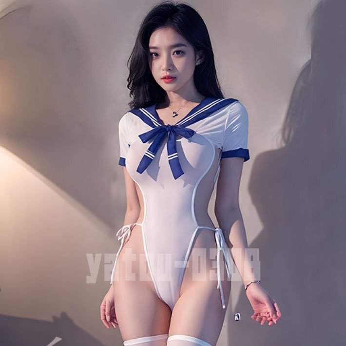 K072B コスプレウェア ハイレグレオタード オープンクロッチ スポーツウェア セーラー服 コスチューム セクシーランジェリー拍卖