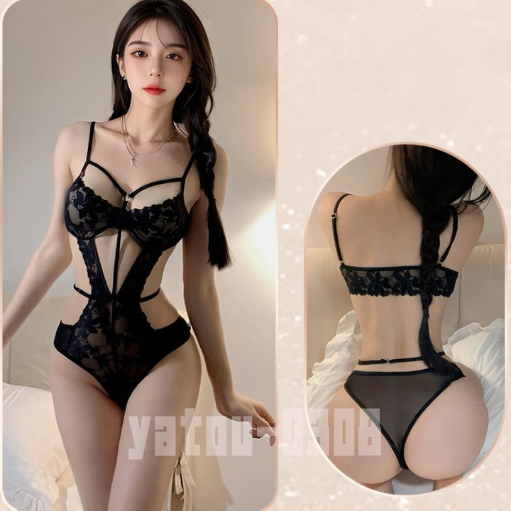 H989B コスプレウェア 透け透けレース レオタード ボディスーツ オープンクロッチ レースクイーン セクシーランジェリー 拍卖