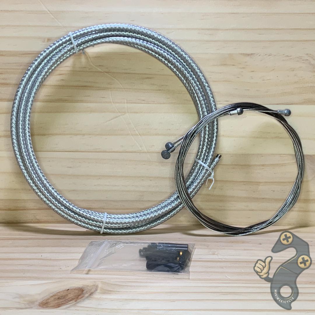 【新品】TALAEQ 編組 ブレーキワイヤー2本セット シルバー ステンレス拍卖