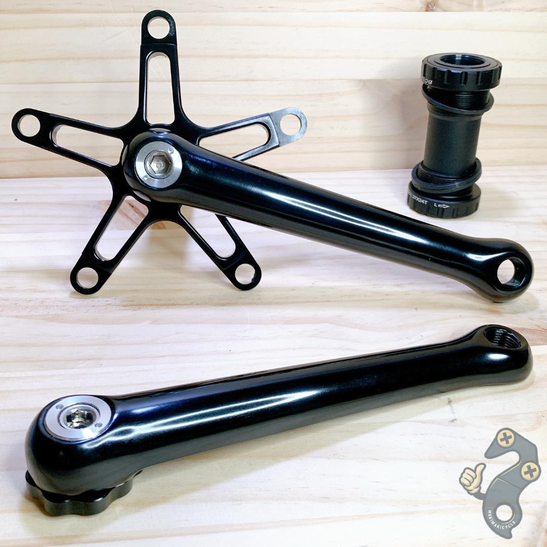 自転車 クランク 170mm 130BCD ピスト ロード シングル ブラック BB拍卖