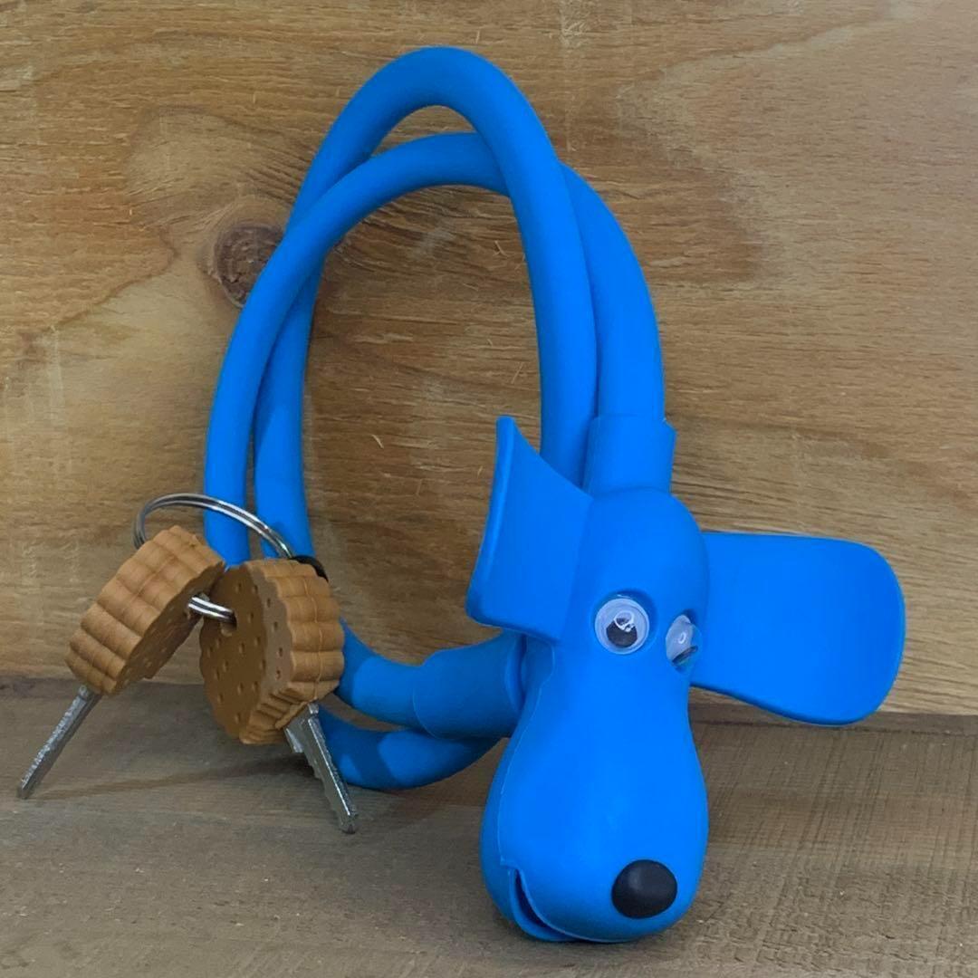 【新品】TS BIKE ドギーロック ワンちゃん ワイヤー錠 犬 ブルー拍卖