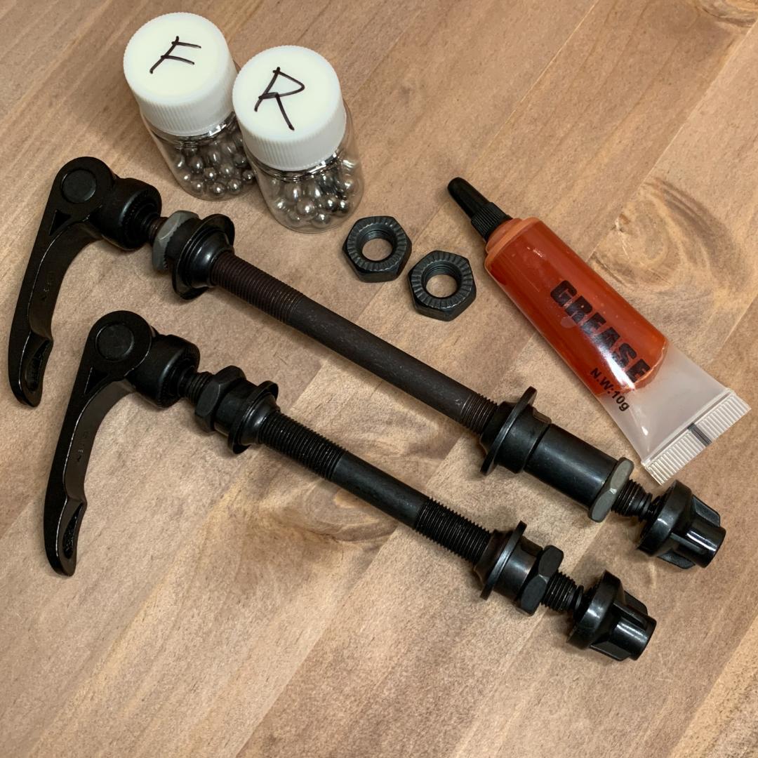 【新品】ハブ軸 リペアキット 前後セット QR式 135㎜ ハブのガタつき修理拍卖