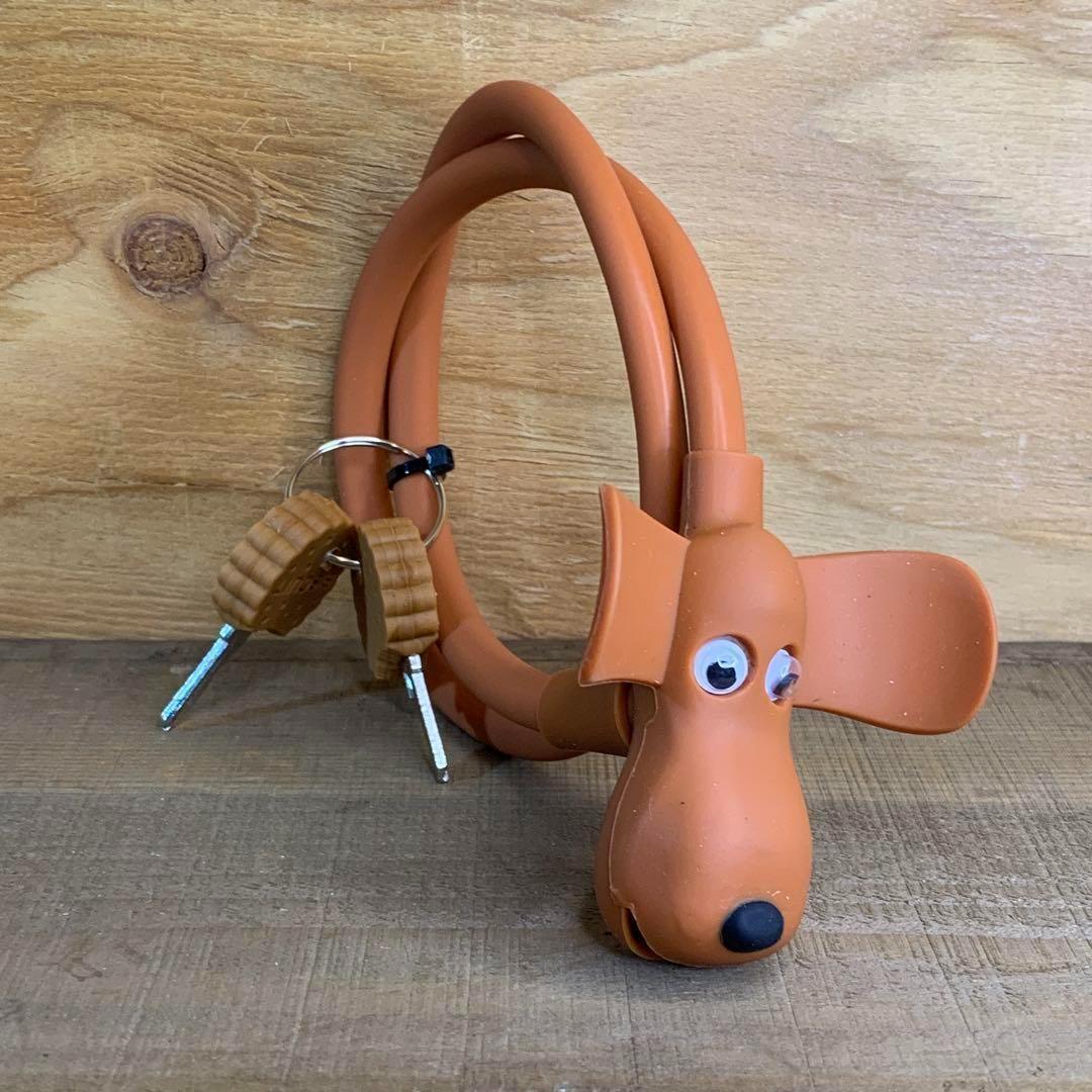 【新品】TS BIKE ドギーロック ワンちゃん ワイヤー錠 犬 ブラウン拍卖