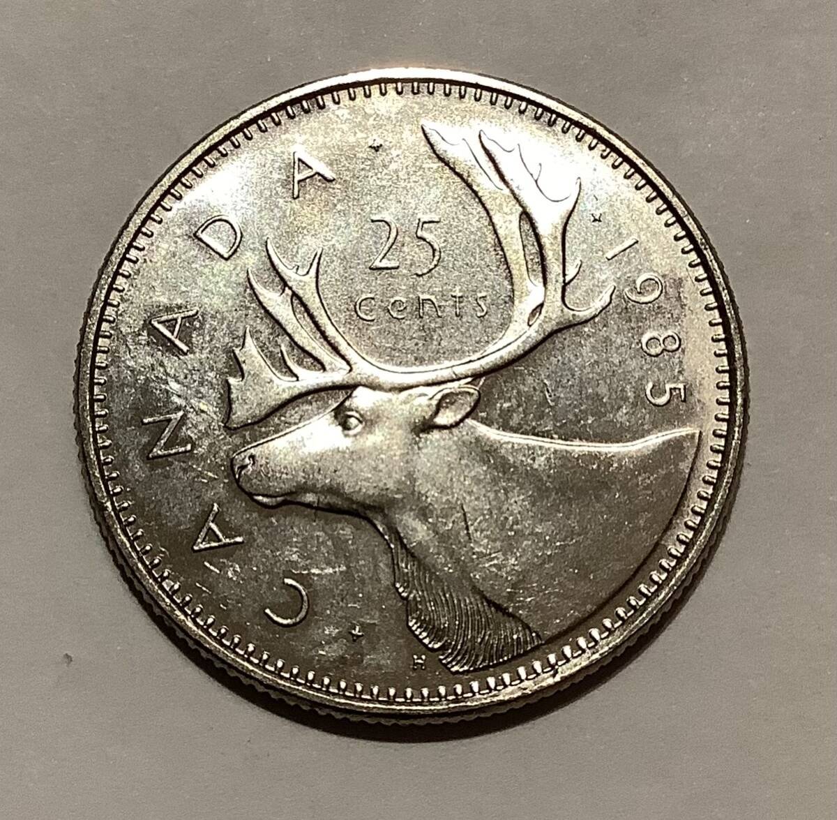 カナダ 1985年 サンタクロースを運んでくるトナカイ図コイン 未使用拍卖