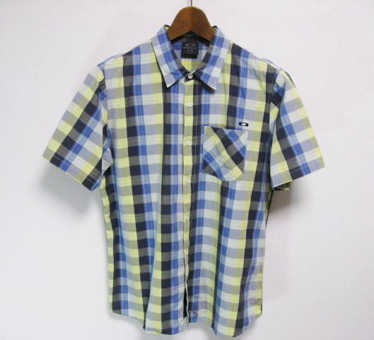 OAKLEY オークリー 半袖シャツ チェック柄 Mサイズ拍卖