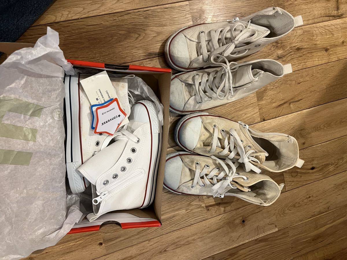 3足セット コンバースall starオールスターCONVERSE ALL STAR ハイカットスニーカーkidsキッズgirlsガールズサイズ21 19 18 拍卖