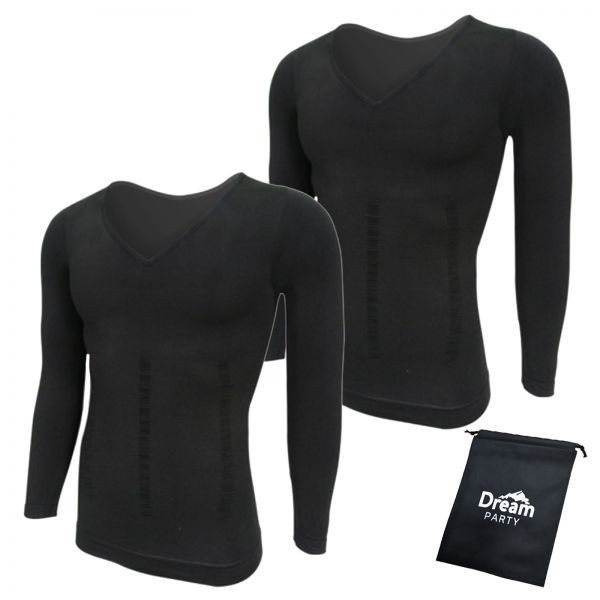 【理学療法士推奨】強圧 加圧シャツ 加圧インナー メンズ レディース 脂肪燃焼 インナーシャツ 2枚 姿勢矯正 背筋 猫背 長袖 Mサイズ dp214拍卖