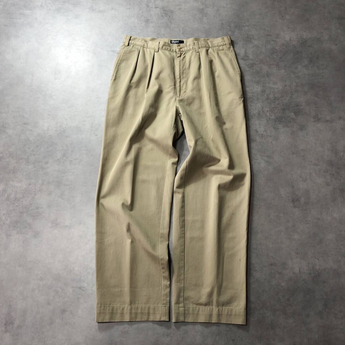 GQ3791◇POLO by Ralph Lauren:チノパン◇35◇ベージュ系 ポロ ラルフローレン 2タック クラシックフィットパンツ POLO CHINO拍卖