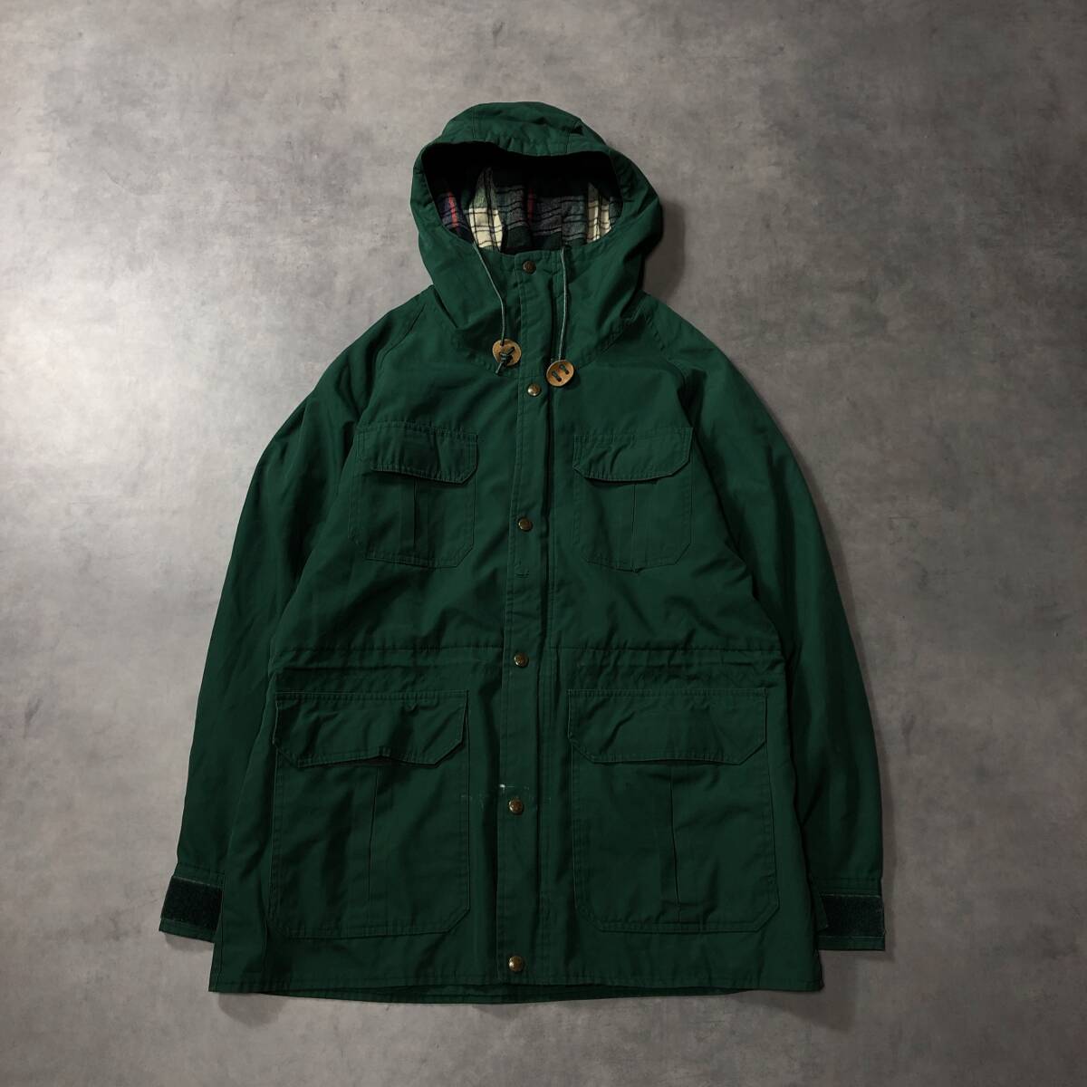 GQ3949◇EMS : 80’s‐90’s マウンテンパーカー◇L◇グリーン フランネル 拍卖