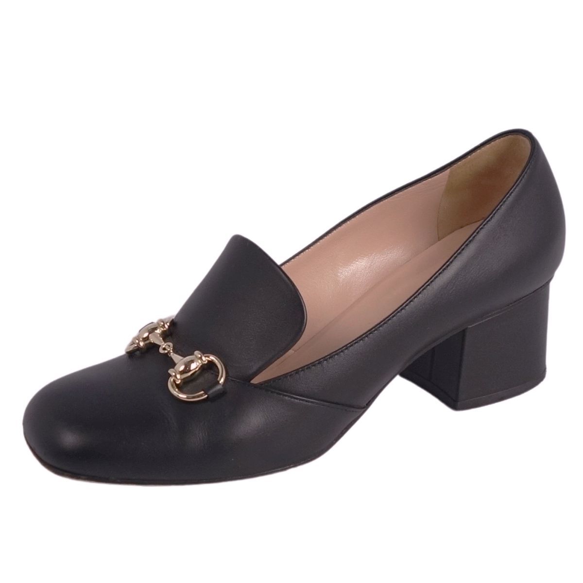 美品 グッチ GUCCI パンプス ホースビット レザー ヒール シューズ 靴 レディース イタリア製 36.5(23.5cm相当)ブラック ce09ds-rm10e33614拍卖