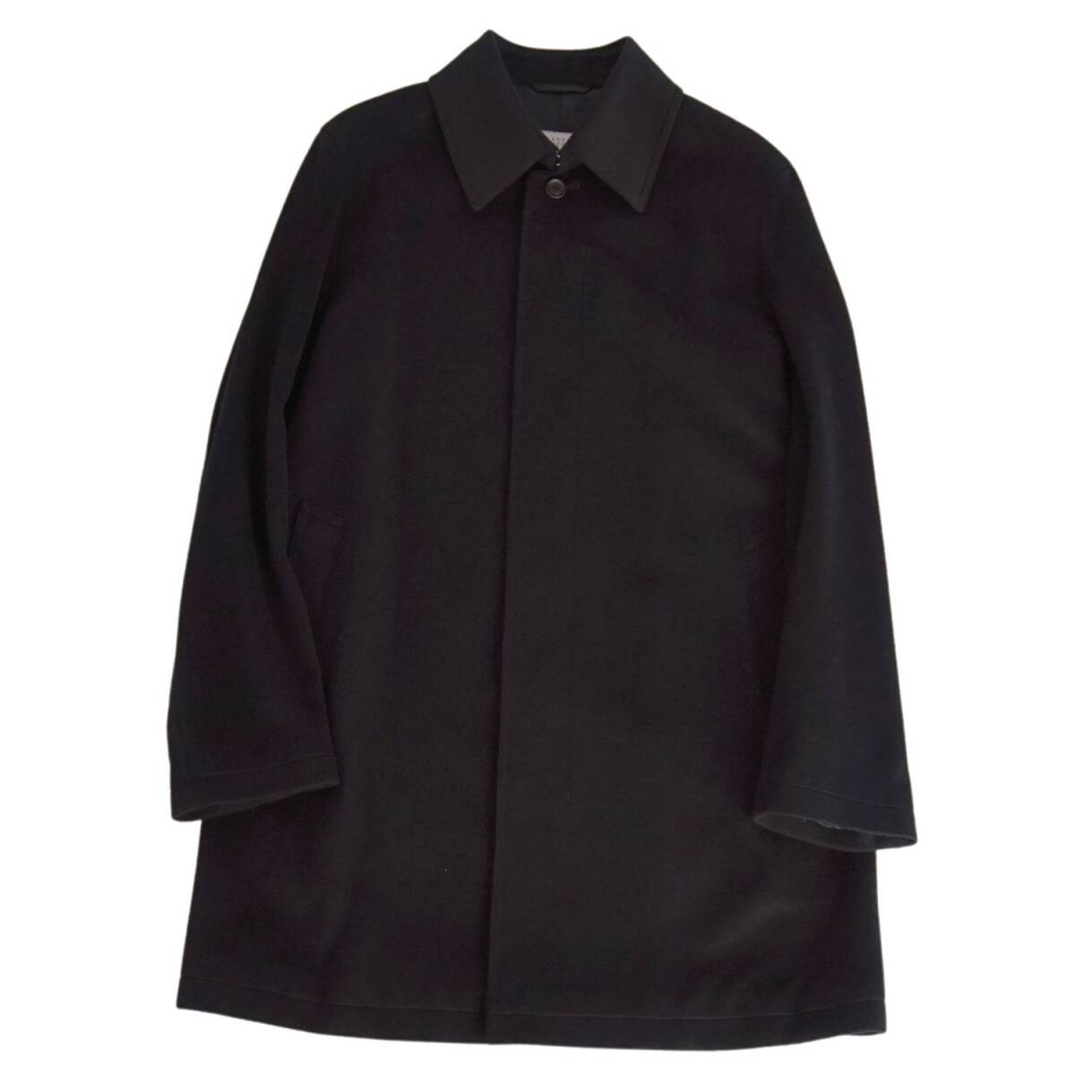 美品 バーニーズニューヨーク BARNEYS NEW YORK ステンカラーコート バルマカーンコート カシミヤ100% メンズ XL 黒 ce10dr-rm10e34103拍卖