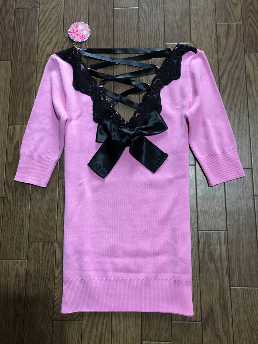 ★新品タグ付き★MA*RS マーズ MARS★レース&バックスピンドルニット★ピンク★希少 レア拍卖