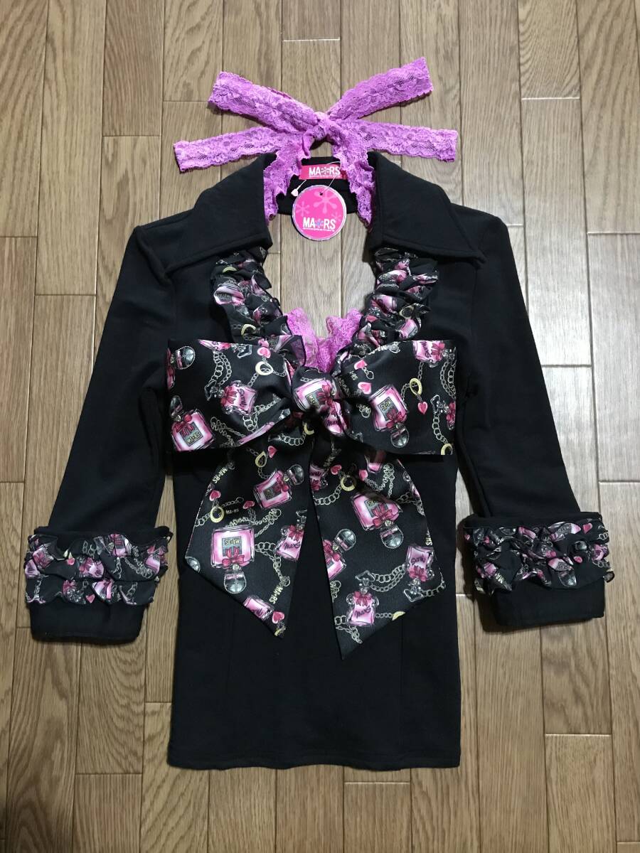 ★新品タグ付き★MA*RS マーズ MARS★パフューム柄 ビッグリボンカットソー★背中開き★希少 レア拍卖