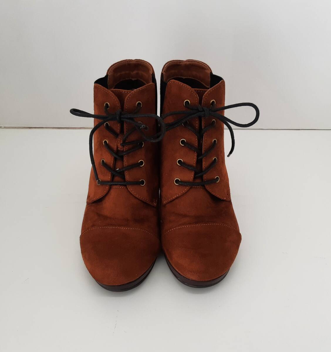 【菊水-583】ヘルスニット プロダクト/ショートブーツ/編み上げ/レディース/サイズ35(22.5相当) /6.5㎝ヒール (SK) 拍卖