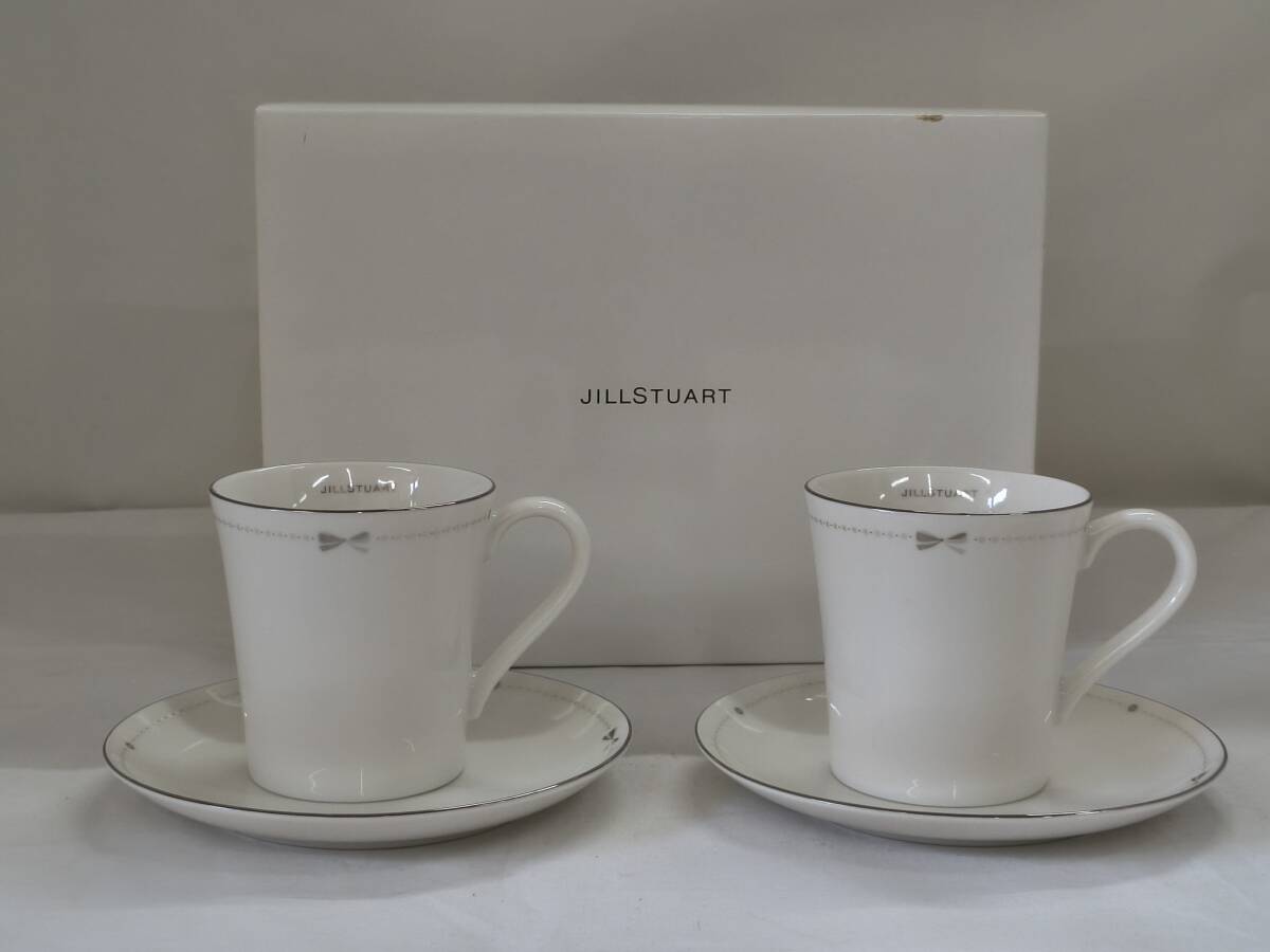【菊水-720】美品 JILL STUART ジルスチュアート カップ&ソーサー2客セット 陶磁器 食器 ペアモーニング/(S)拍卖