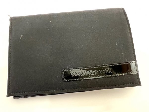 【丸-2215】KK◆KANSAI NEW YORK メンズ 2つ折り財布◆折りたたみ/ウォレット/ファブリック◆※ユーズド・中古◆KT拍卖