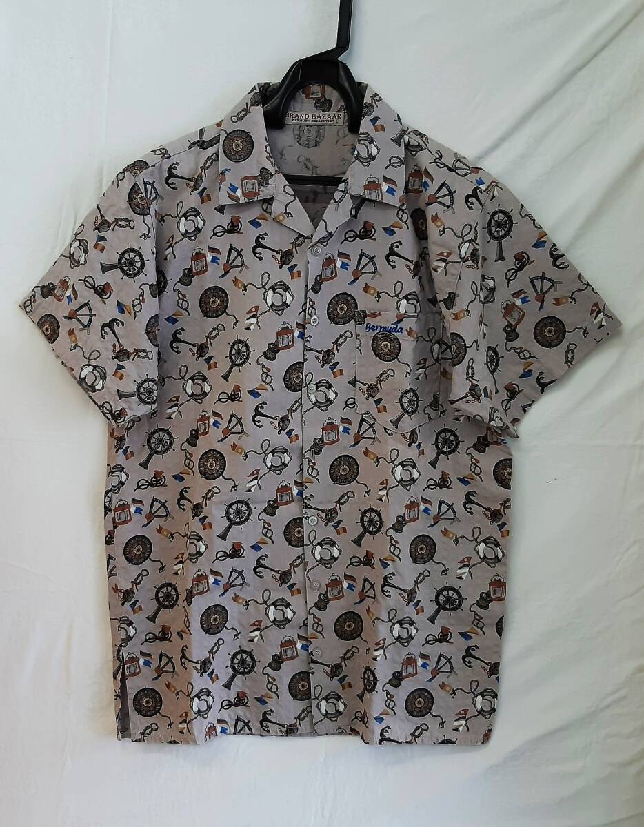 【菊水-638】GRAND BAZAAR BERMUDA COLLECTION/アロハシャツ/Lサイズ/メンズ(SK) 拍卖