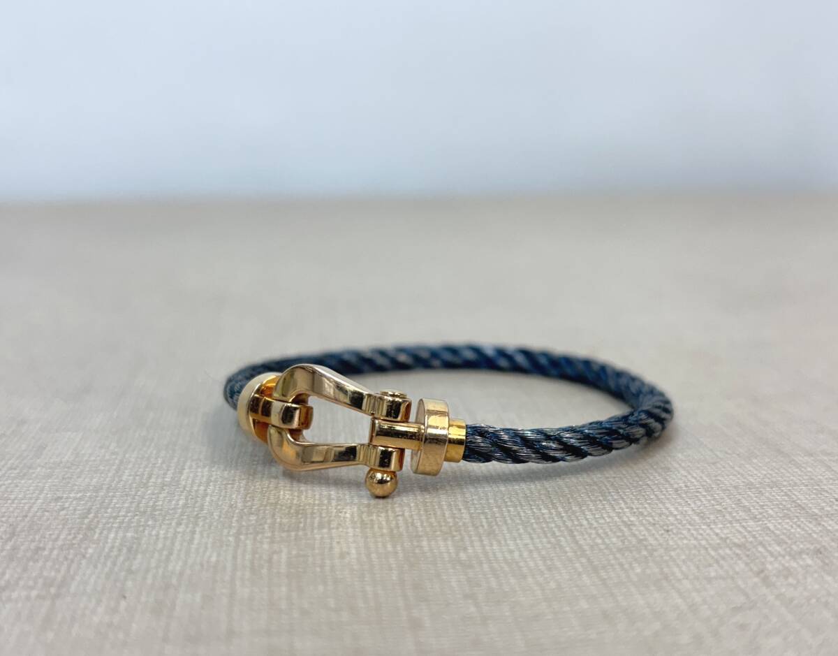 M1450/FRED フレッド ブレスレット フォース10 ゴールド 750 総重量約16.5g サイズ17 ブルージーン ラージモデル LM/ Au750 18金 18K拍卖