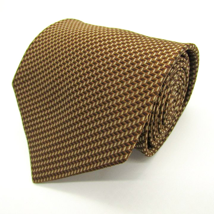 タケオキクチ ブランド ネクタイ ヘリンボーン柄 シルク PO メンズ ブラウン TAKEO KIKUCHI拍卖