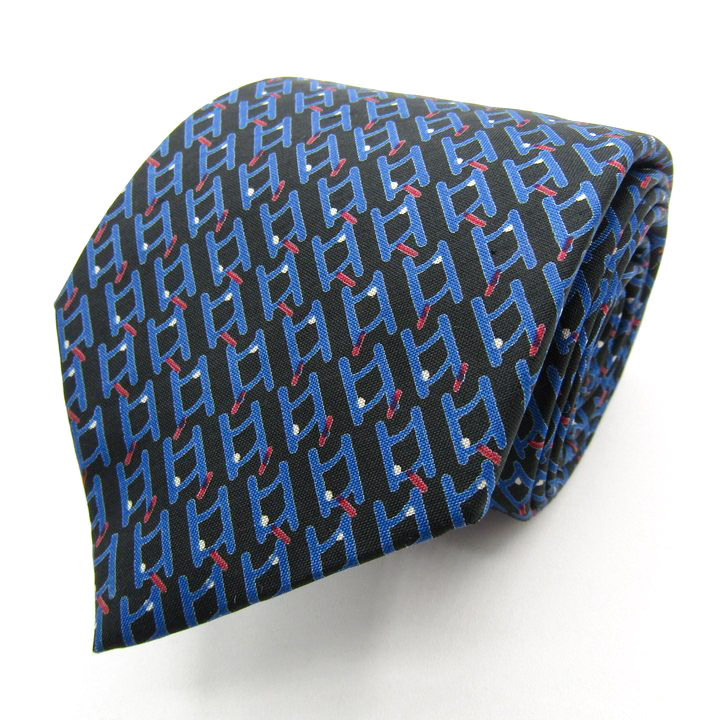 ジムトンプソン ブランド ネクタイ 総柄 ドット パネル柄 シルク タイ製 PO メンズ ブラック JIM THOMPSON拍卖