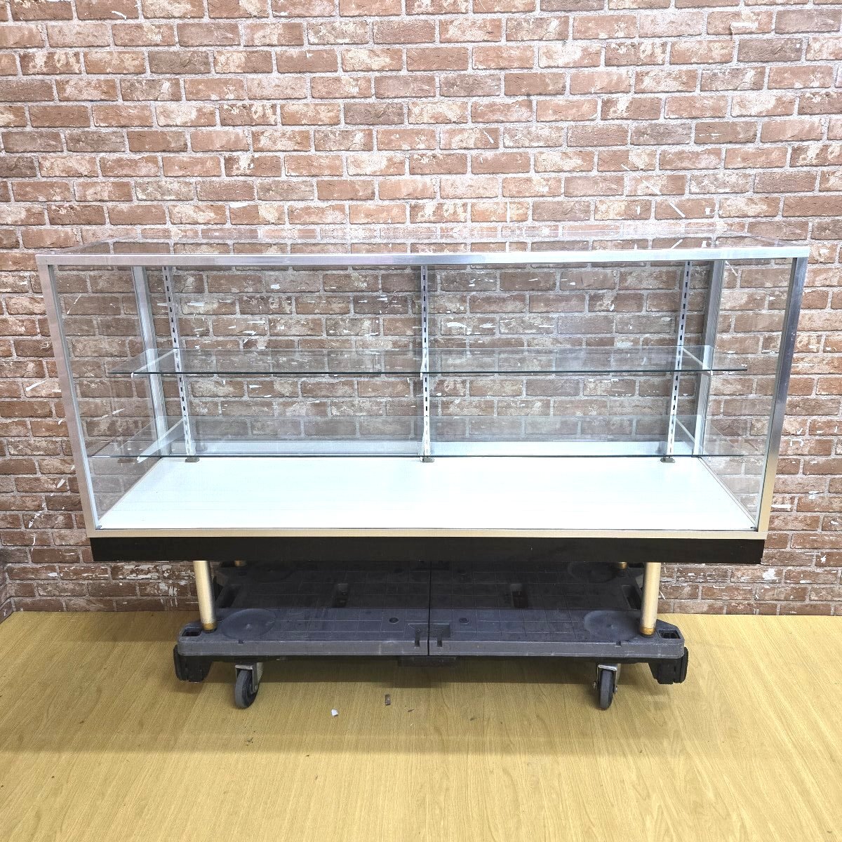 ★☆*5i101-2 KANZEN ガラスショーケース W1515×D475×H930 ガラス板 飾り棚 陳列 コレクションケース 店舗什器☆★拍卖