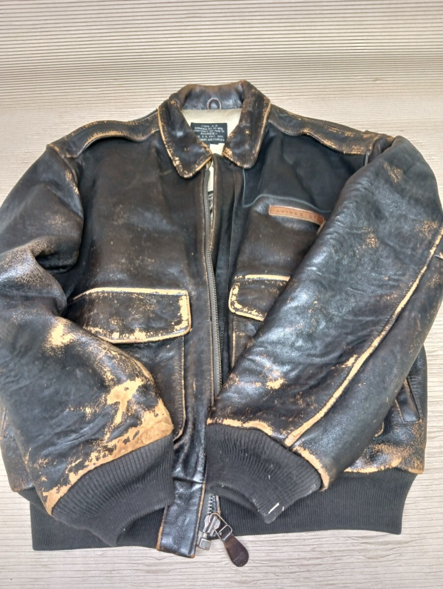 ◇ AVIREX(アヴィレックス) A-2 レザージャケット ヴィンテージ サイズM (14)拍卖