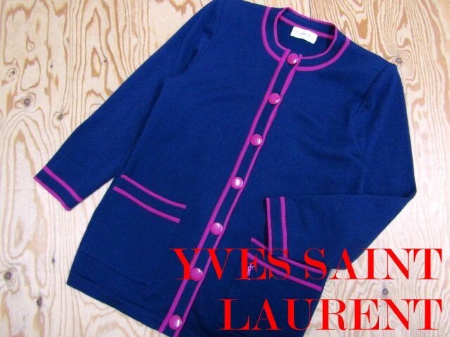 ★イヴサンローラン Yves Saint Laurent★レディース ロゴ刺繍 ウールニットカーディガン★R71019014A拍卖