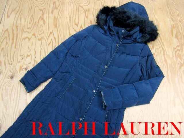 ★ラルフローレン RalphLauren★レディース フェイクファーフーディ ダウンコート ワンポイントワッペン★R71026008A拍卖