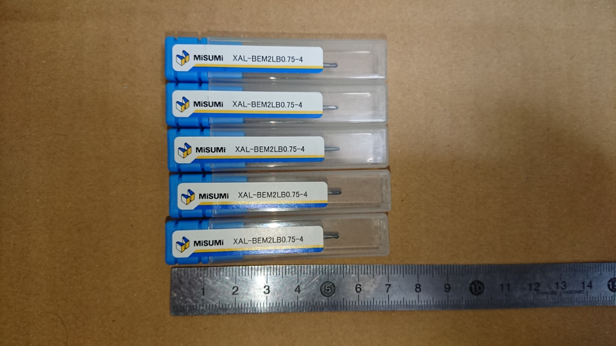 R0.75 φ1.5 首下4mm 新品 超硬 ボールエンドミル 5本セット misimi ミスミ製拍卖