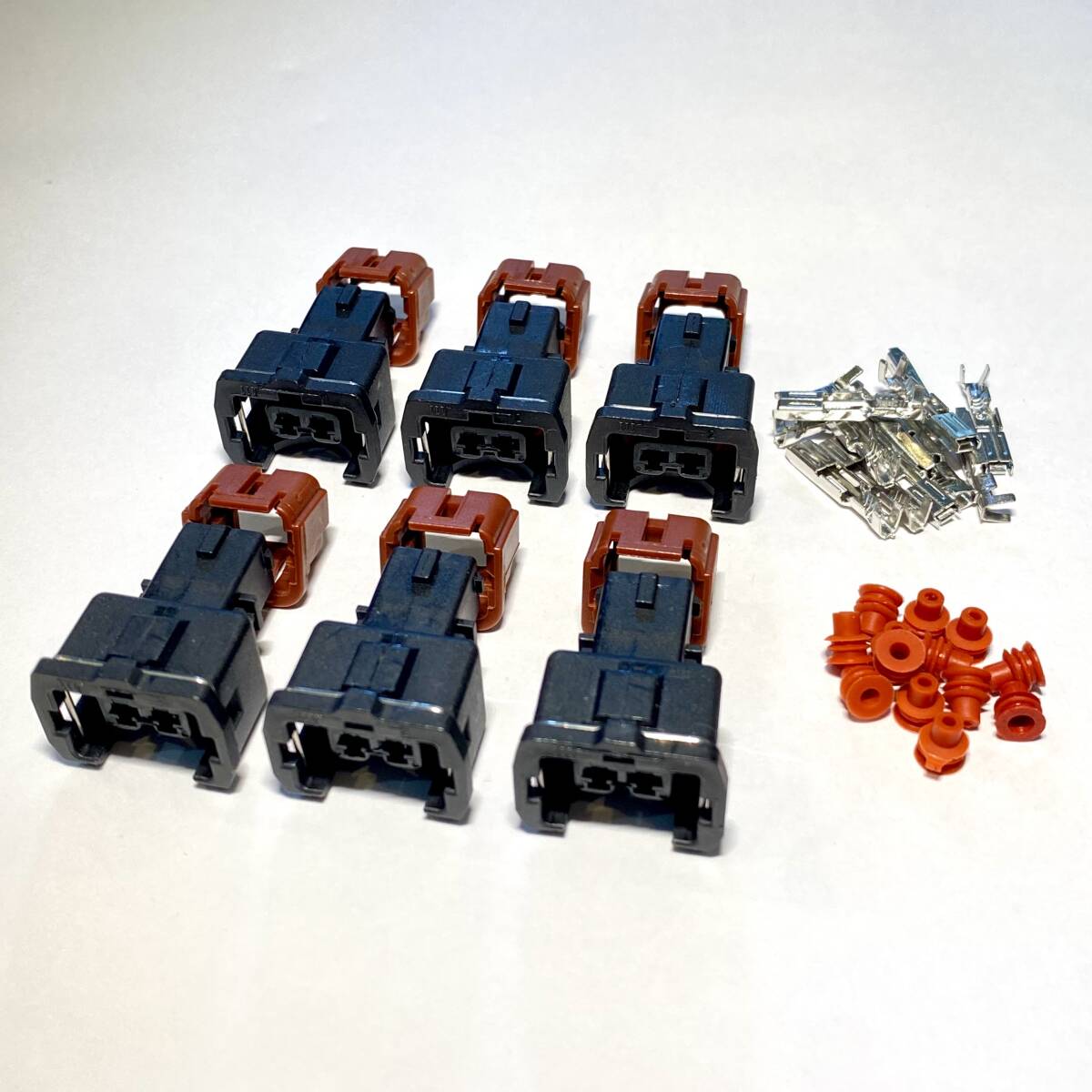 日産 インジェクター カプラー 6個 EV1 オフセットリブ Z32 Z31 HCR32 C33 RB20DET VG30DETT SR20DET 補修 管理拍卖