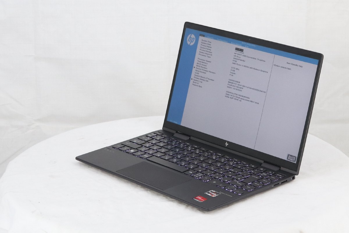 hp 13-ay0049AU ENVY x360 Convertible AMD Ryzen 5 4500U with Radeon Graphics 2.30GHz 8GB 1000GB(SSD)■一部保証品拍卖