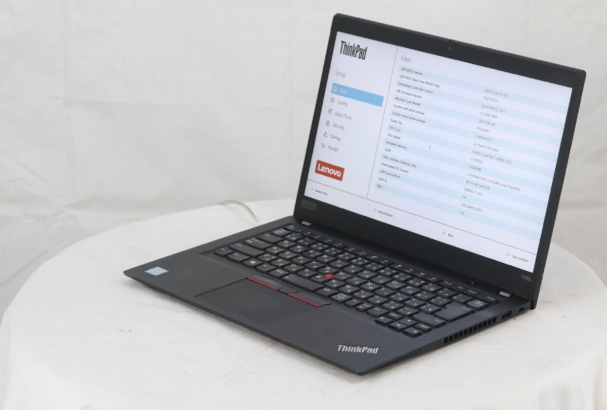 lenovo 20NYS3FU00 ThinkPad T490s Core i7 8565U 1.80GHz 16GB ■一部保証品拍卖