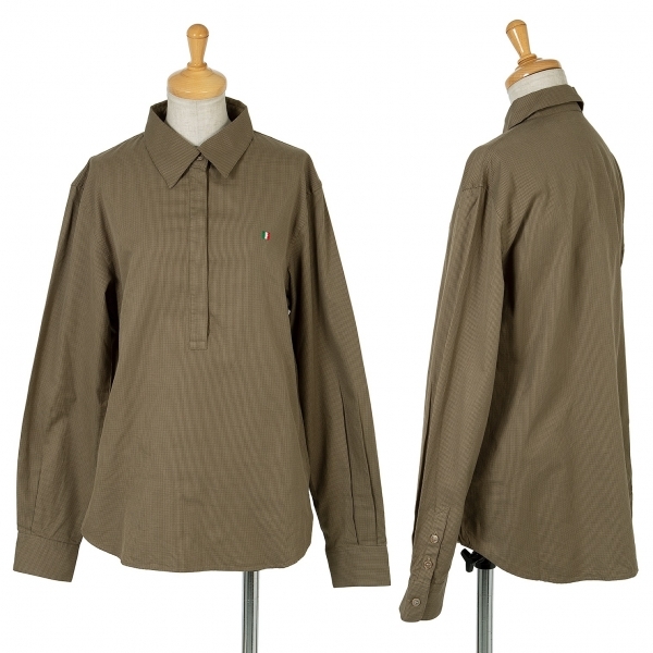 マドモアゼルノンノンMademoiselle NON NON パピートゥースプルオーバーシャツ 淡カーキL 【レディース】拍卖