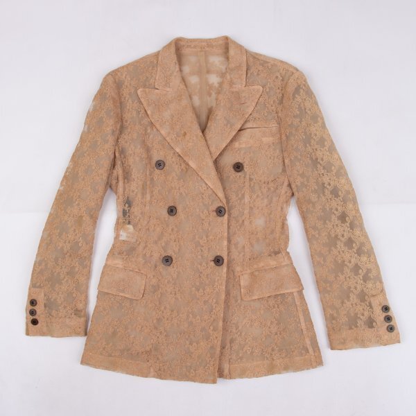 ジャンポールゴルチエ ファムJean Paul GAULTIER FEMME ナイロンシースルーレースジャケット ベージュ40拍卖