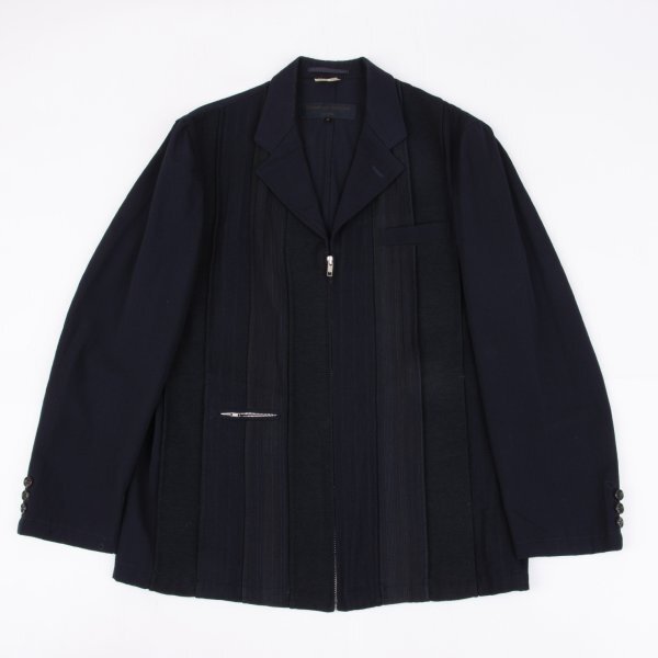 コムデギャルソン オムCOMME des GARCONS HOMME ピンタック切替デザインジップジャケット 黒M拍卖