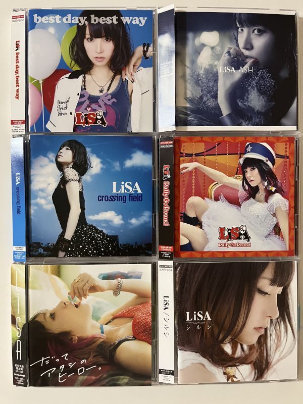 B35962 中古CD LISA CD+DVD 6点セット シルシ、だってアタシのヒーロー。、crossing field,RallyGoRound,ASH,best day,best way拍卖