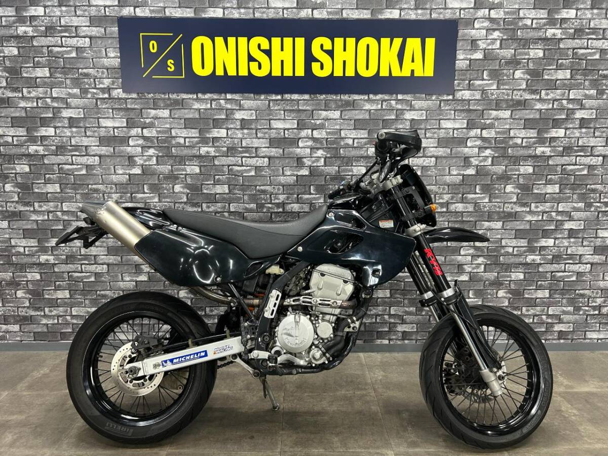 ☆カワサキ Dトラッカー 社外マフラー ナックルガード 社外ヘッドライト 大阪から 大西商会拍卖