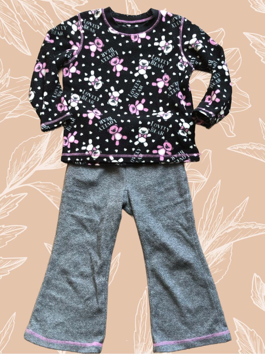 女の子冬パジャマ110☆上下セット ルームウェア 長袖パジャマ拍卖