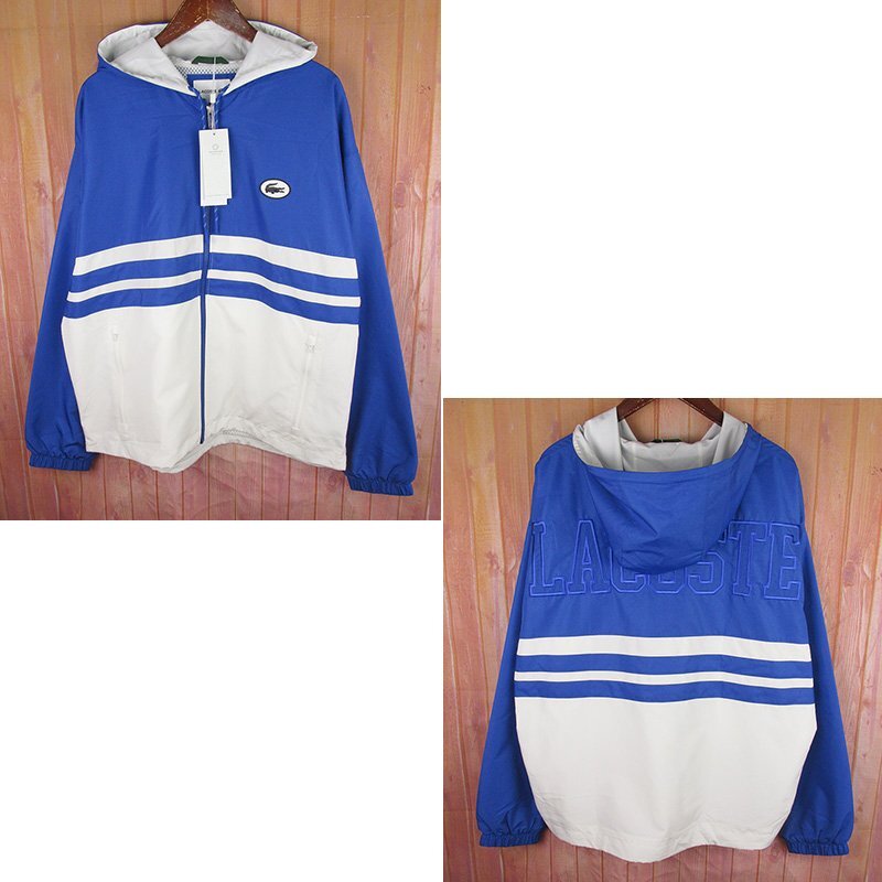 LAJ27570 LACOSTE ラコステ カラーブロック 耐水 トラックジャケット BH1174 ブルー×ホワイト US M/L 未使用拍卖