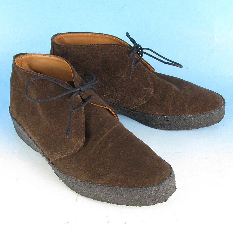 LFF16957 SANDERS サンダース 6480TDS HI TOP スエード チャッカブーツ イングランド製 ブラウン GB 8 1/2 / US 9 1/2拍卖