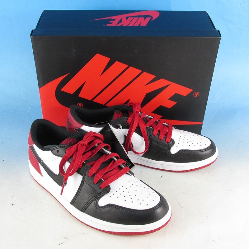 LYF16961 NIKE ナイキ エア ジョーダン 1 LOW 'Black Toe' CZ0790-106 スニーカー ホワイト/ブラック/バーシティレッド US8.5/26.5cm 未使拍卖