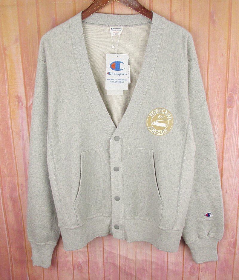 LAJ27610 Champion チャンピオン REVERSE WEAVE リバースウィーブ カーディガン C3-Z014 ダメージ加工 ヘザーグレー MEDIUM 未使用拍卖